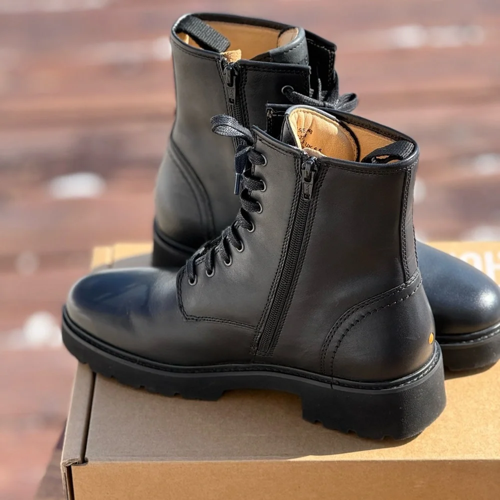 Samuel Hubbard Black Leather Moto Boots - Picture 3 of 11